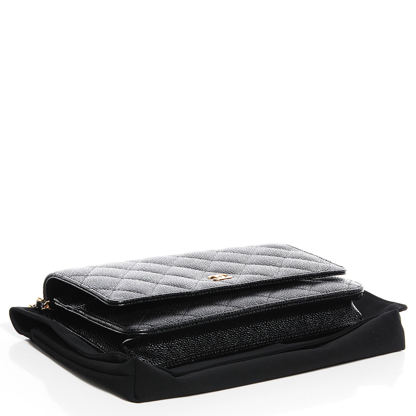 Caviar Quilted Wallet On Chain WOC Black
