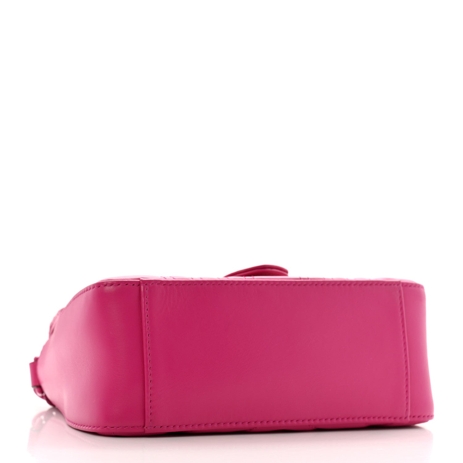 Gucci Calfskin Matelasse Monochrome Mini GG Marmont Top Handle Shoulder Bag Classic Fuxia 4 of 13