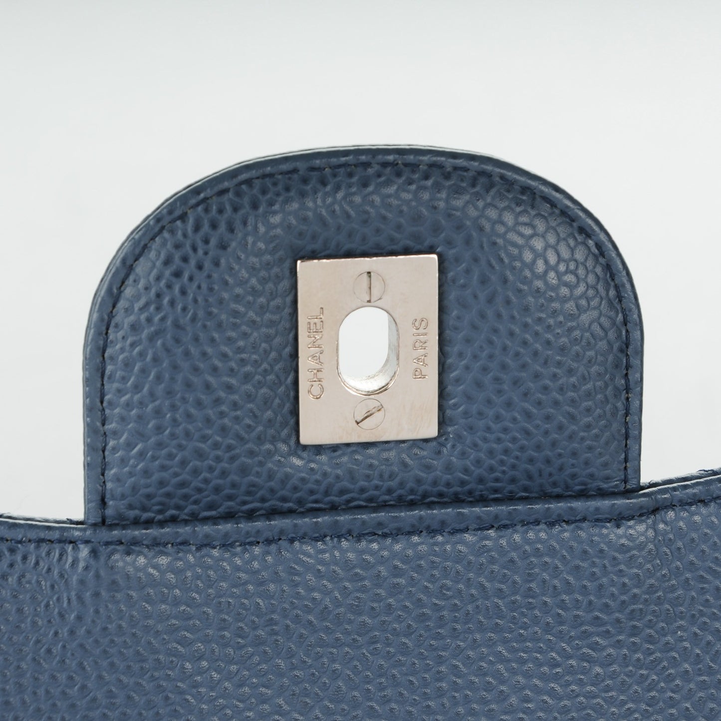 Caviar Quilted Jumbo Single Flap Blue