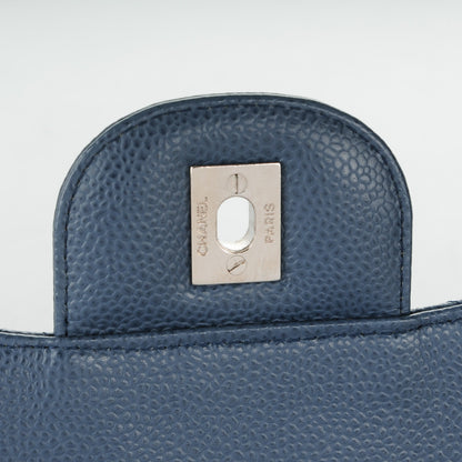 Chanel Caviar Quilted Jumbo Single Flap Blue 6 of 9