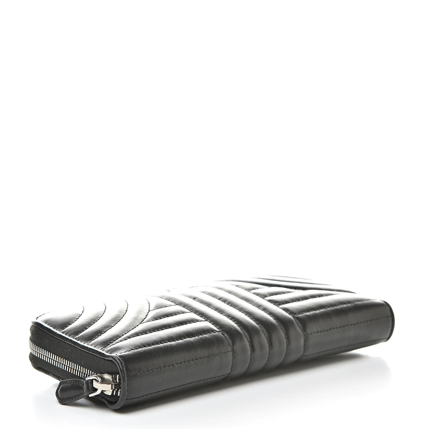 Soft Calfskin Diagramme Zip Around Wallet Black
