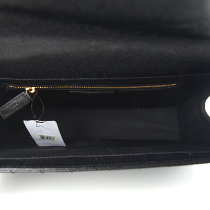 Saint Laurent Grain De Poudre Matelasse Chevron Large Monogram Satchel Black 5 of 10