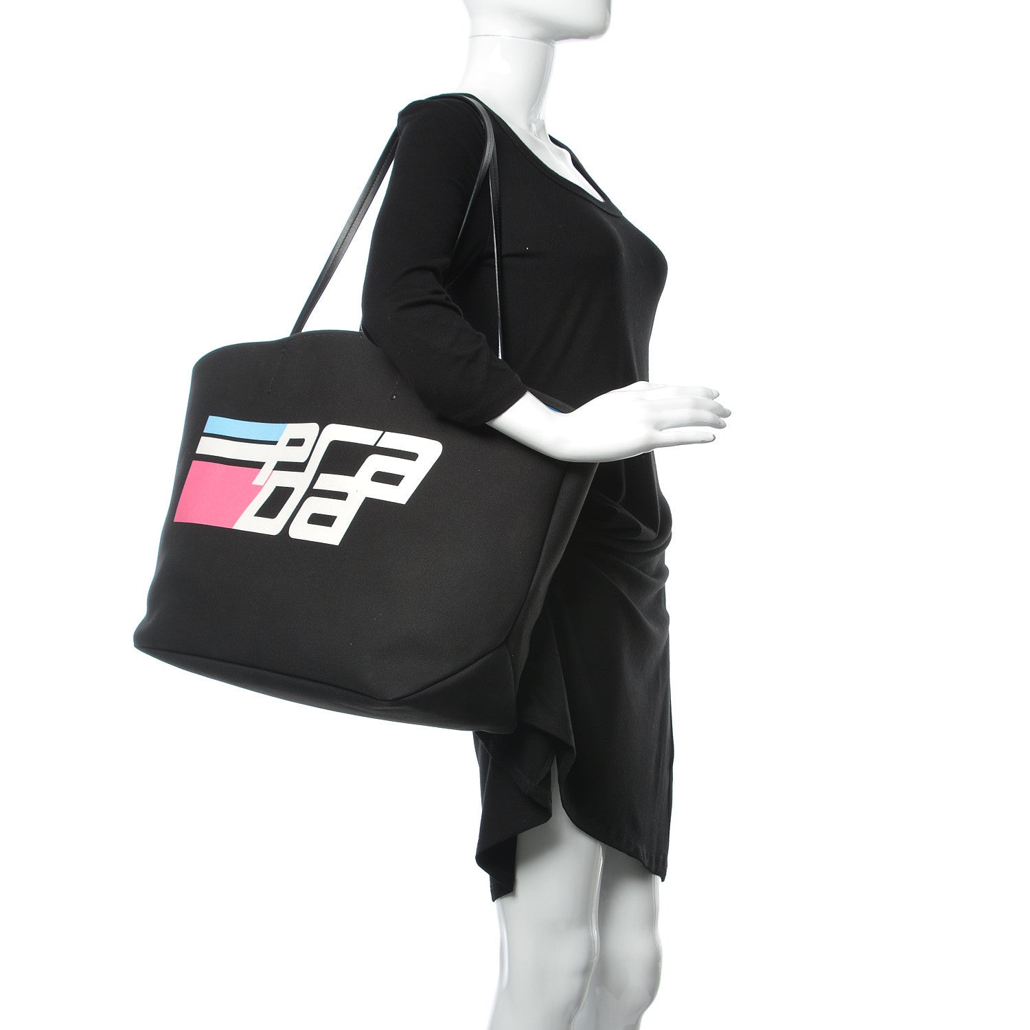 Prada Canapa Racing Logo Shopping Tote Black Azzurro 2 of 14