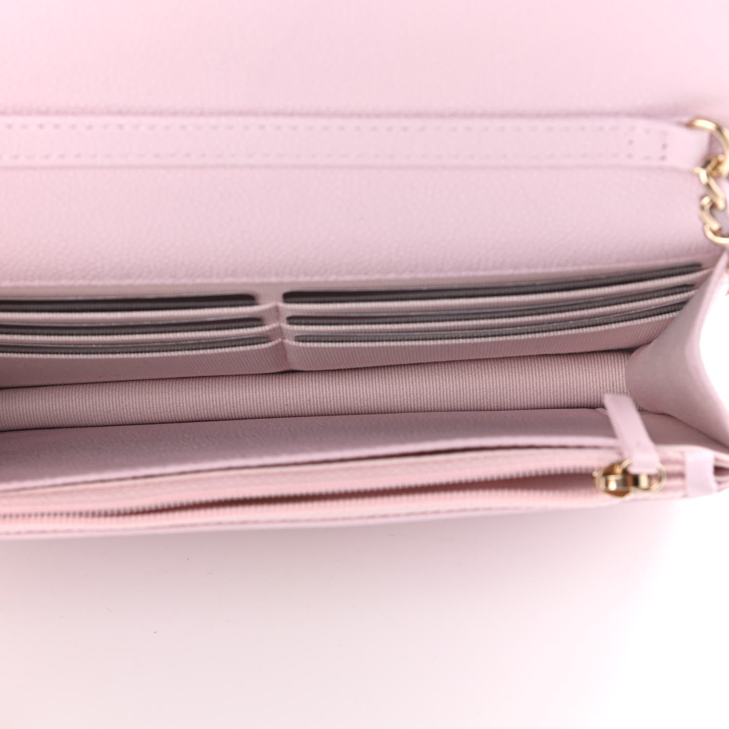 Chanel Caviar Quilted Tiny CC Wallet On Chain WOC Light Pink 4 of 11
