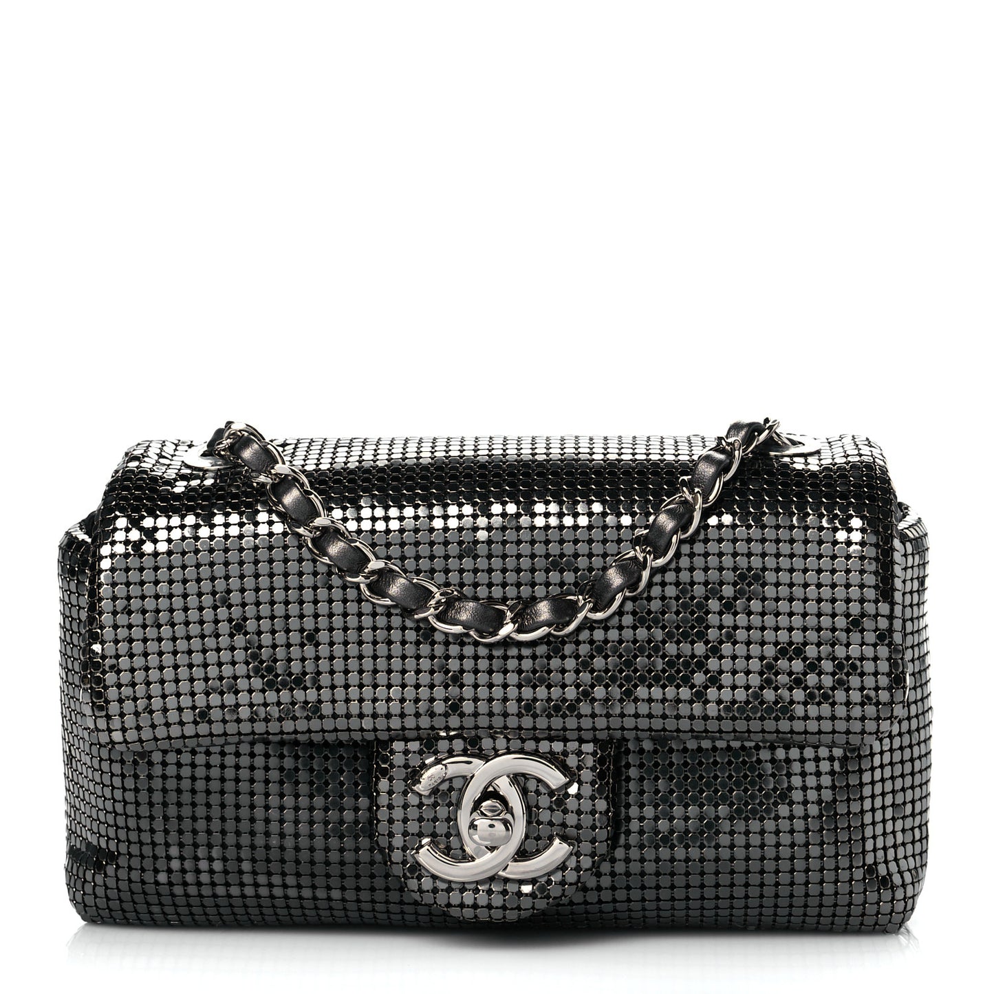 Faded Metallic Mesh Extra Mini Flap Silver