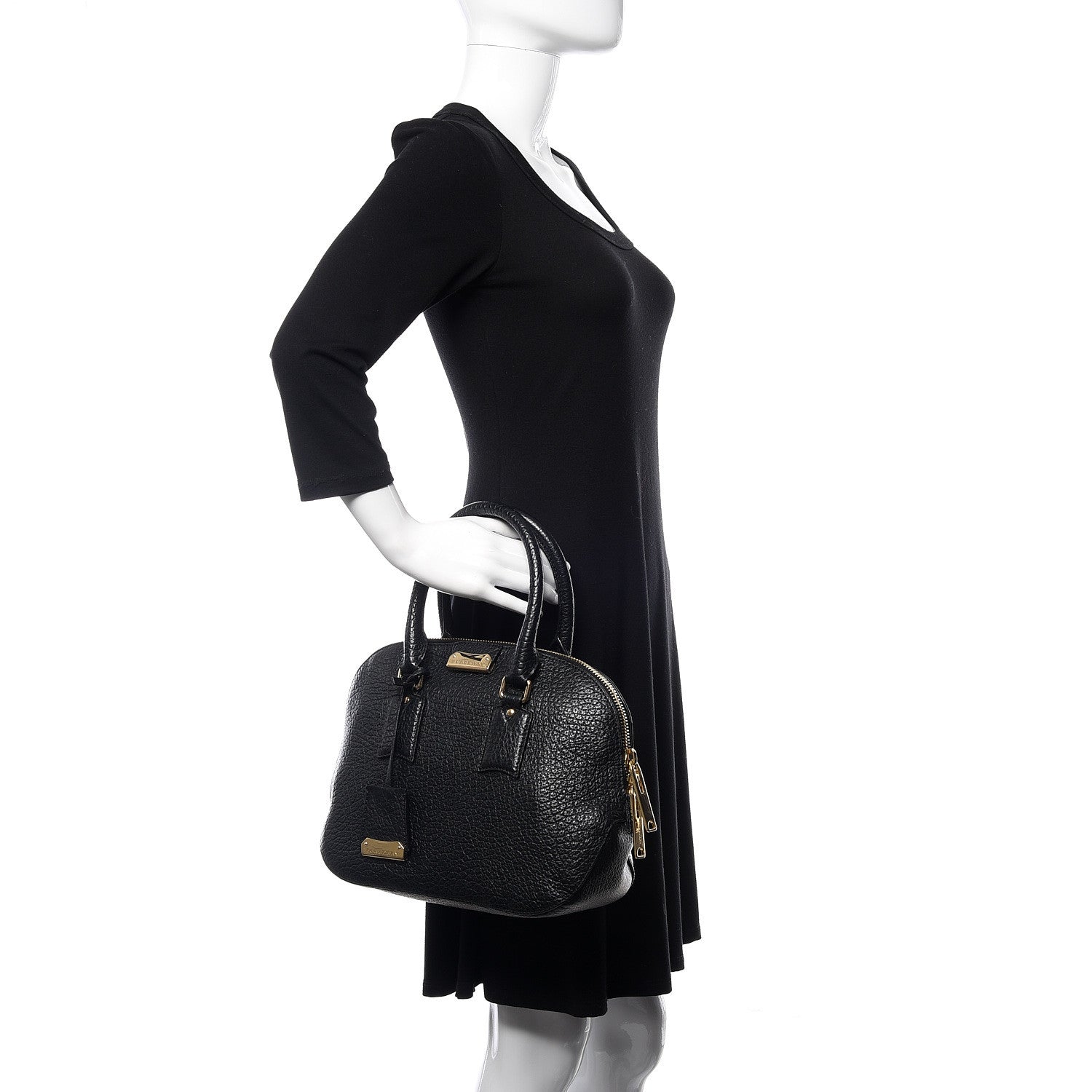 Burberry Heritage Grain Small Orchard Bowling Bag Black 2 of 11