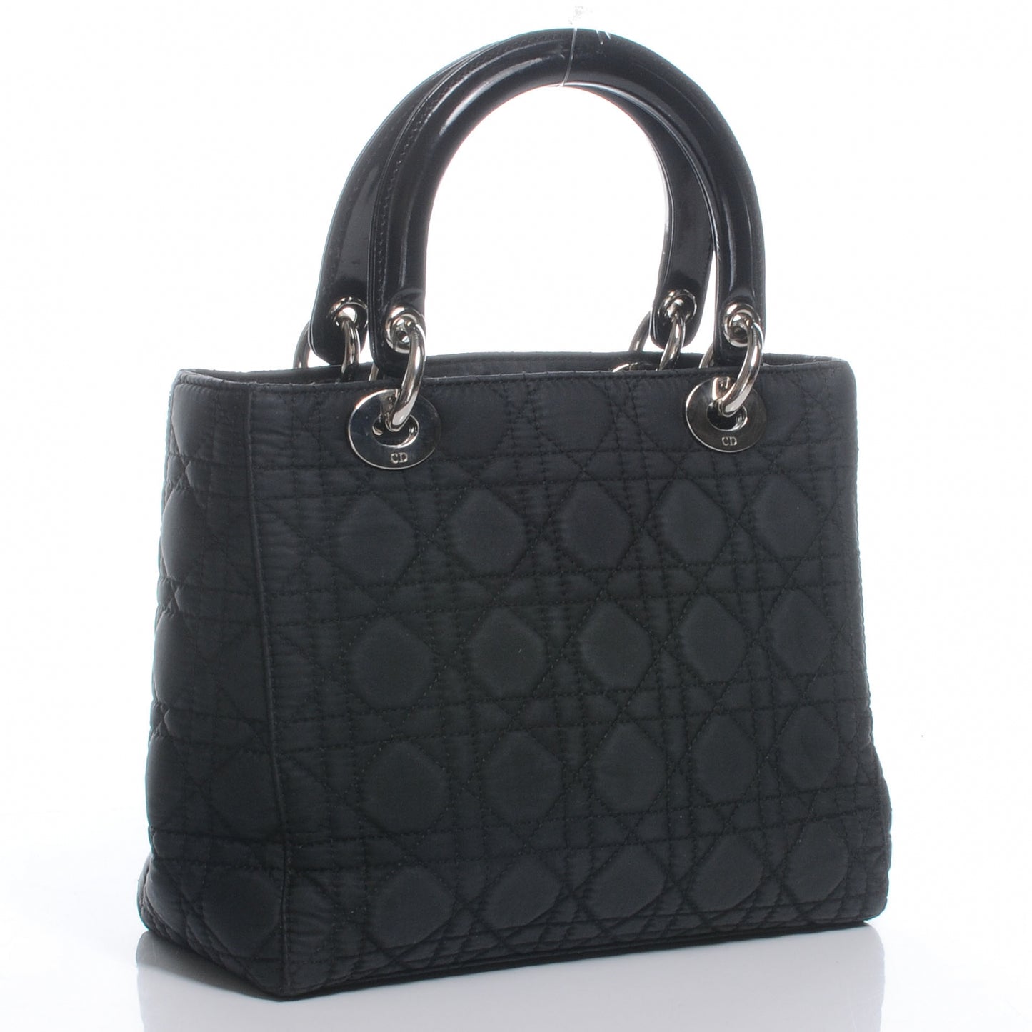 Nylon Cannage Medium Lady Dior Black