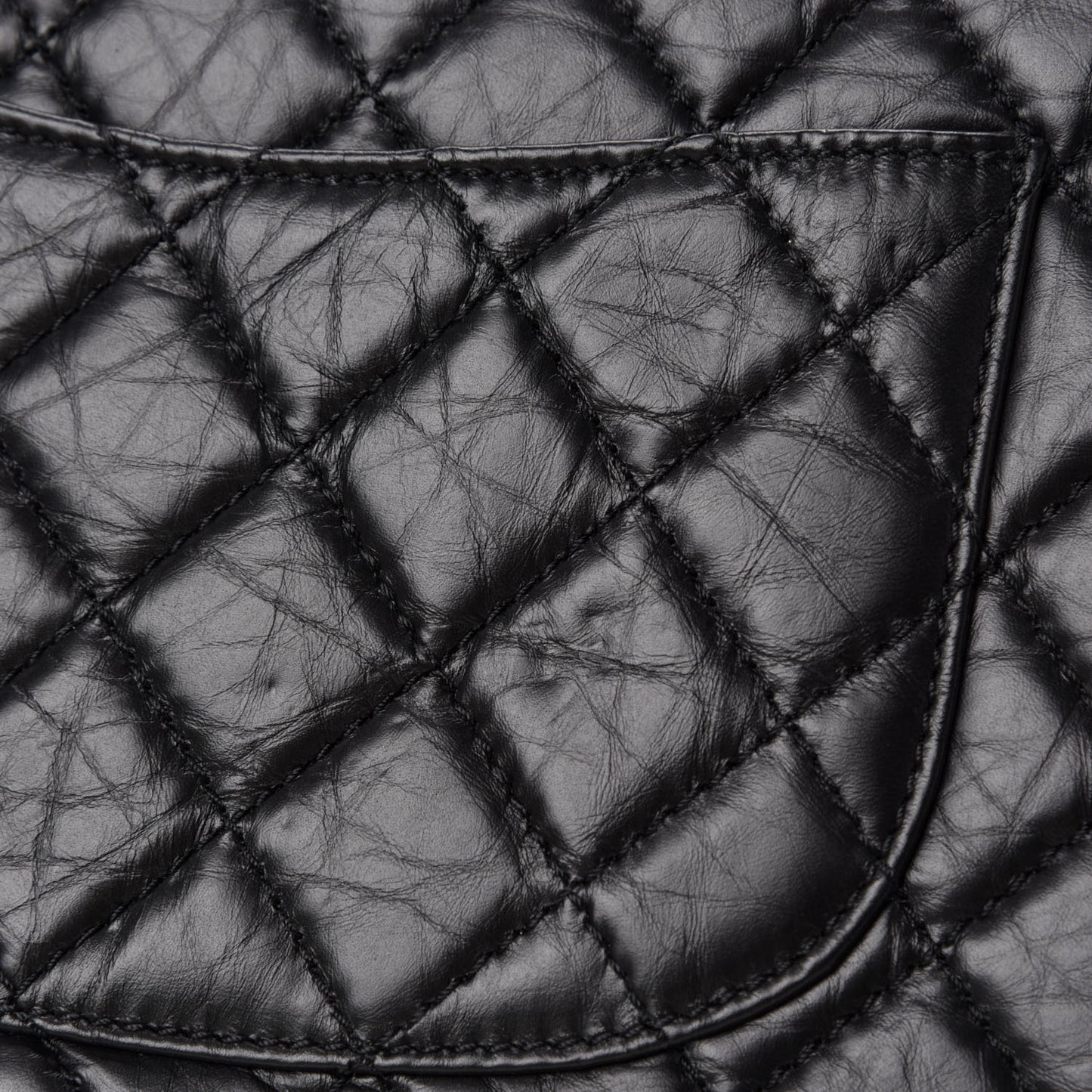Aged Calfskin Quilted 2.55 Reissue 226 Flap Black