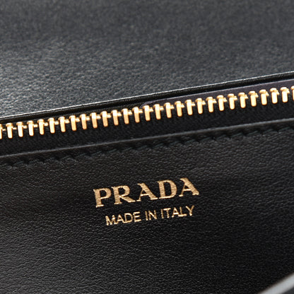 Prada Velluto Ricamo Cahir Chain Wallet Black 6 of 8