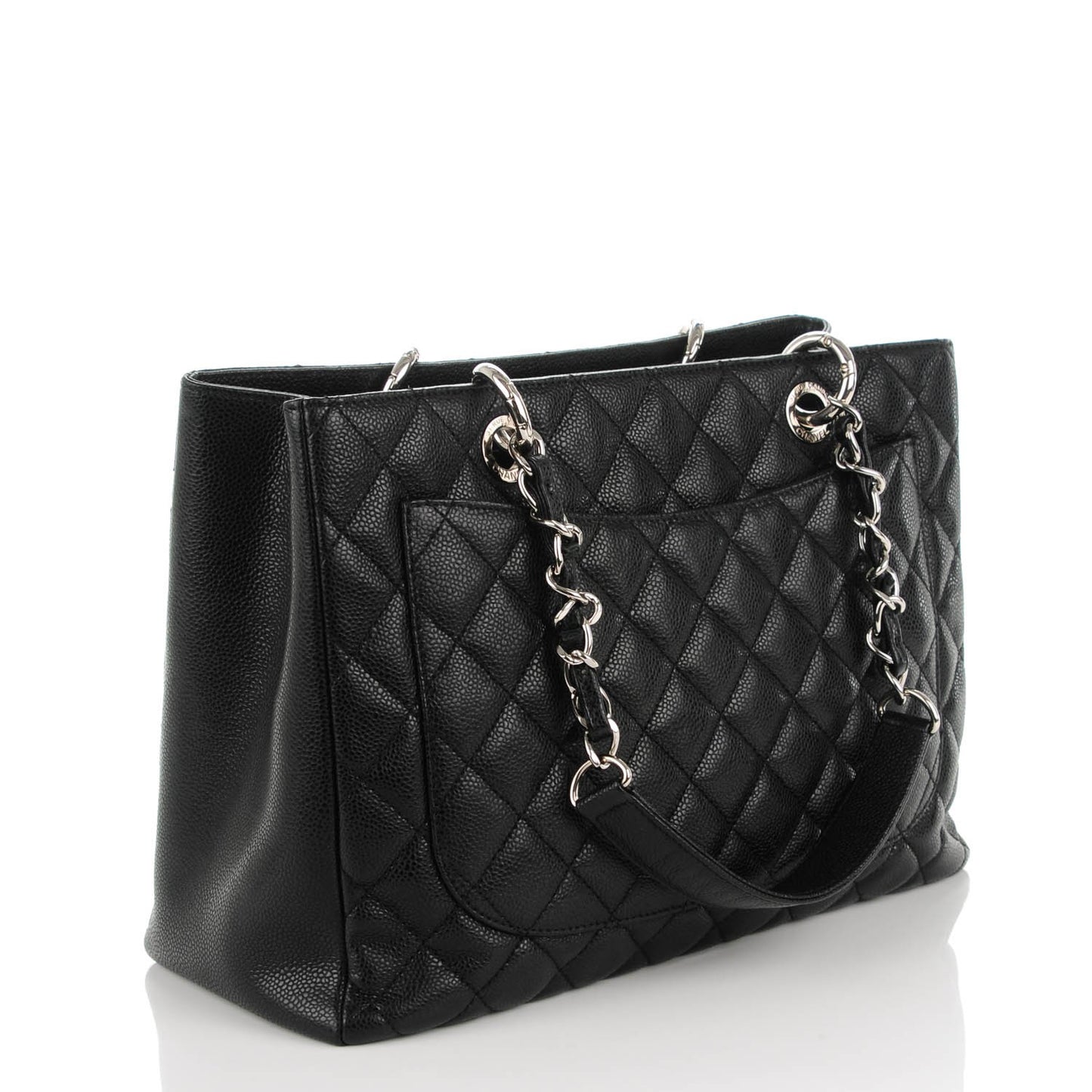 Caviar Quilted Grand Shopping Tote GST Black