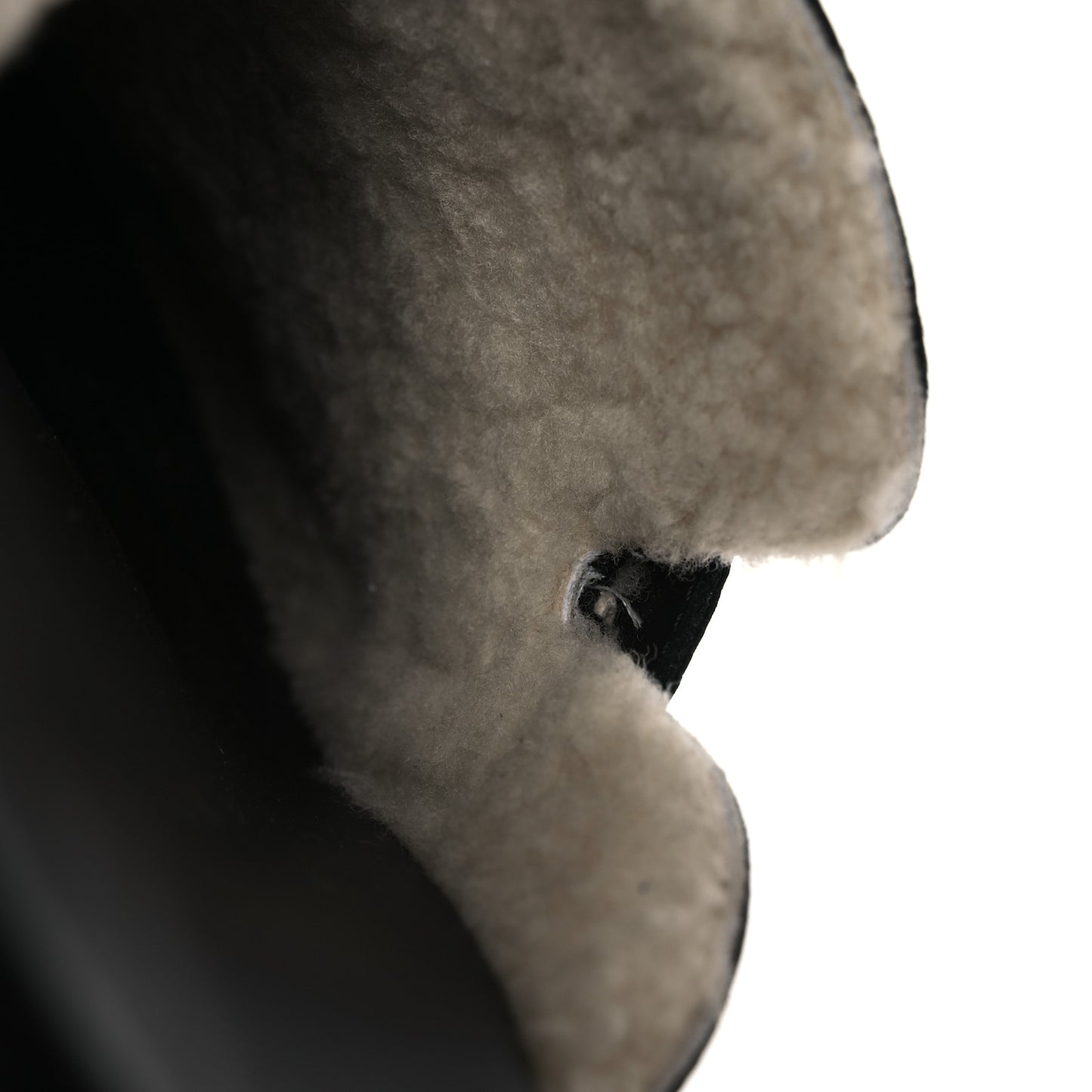 Glazed Nappa Shearling Shearling Go Mules 37.5 Black Ecru