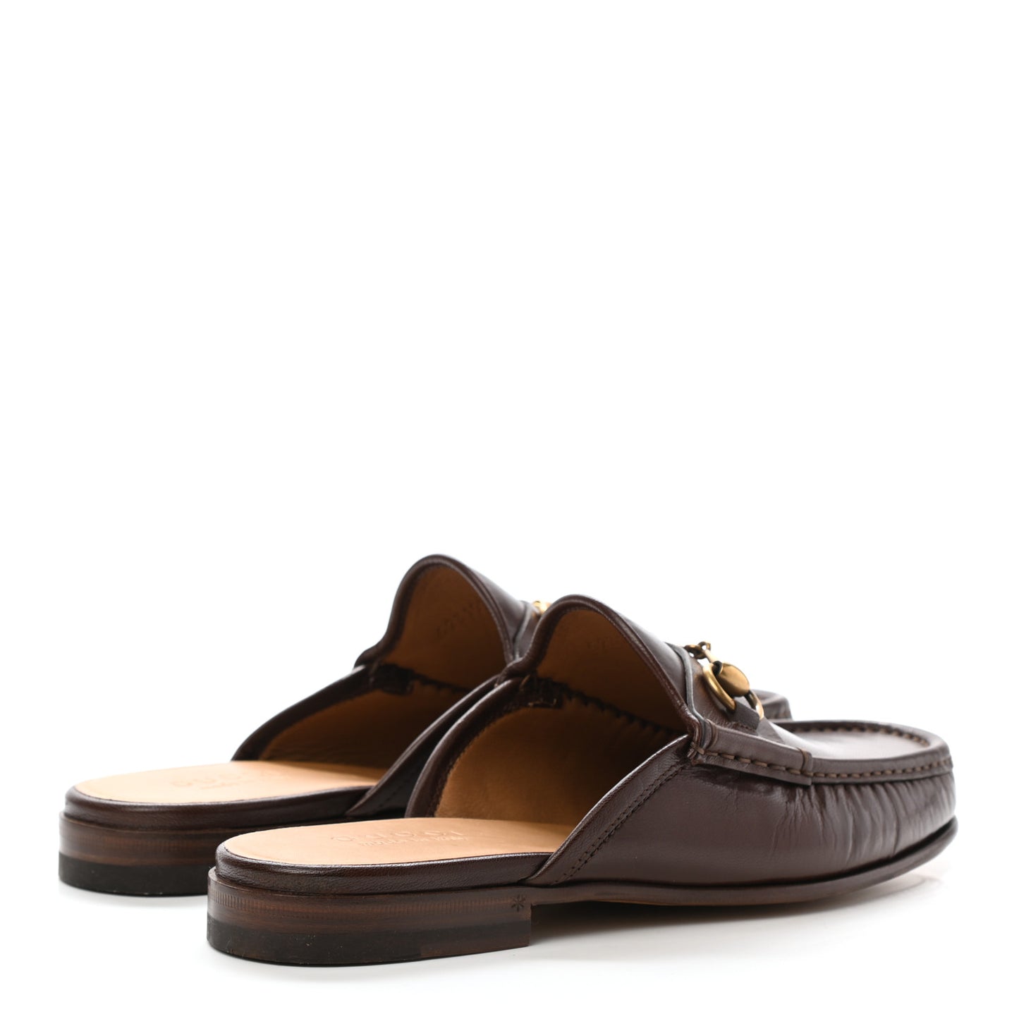 Goatskin Mens Horsebit Slippers 6.5 Light Brown