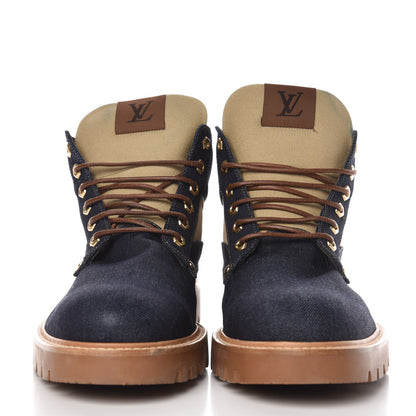 Louis Vuitton Denim Mens Oberkampf Ankle Boots 11 Marine 2 of 10