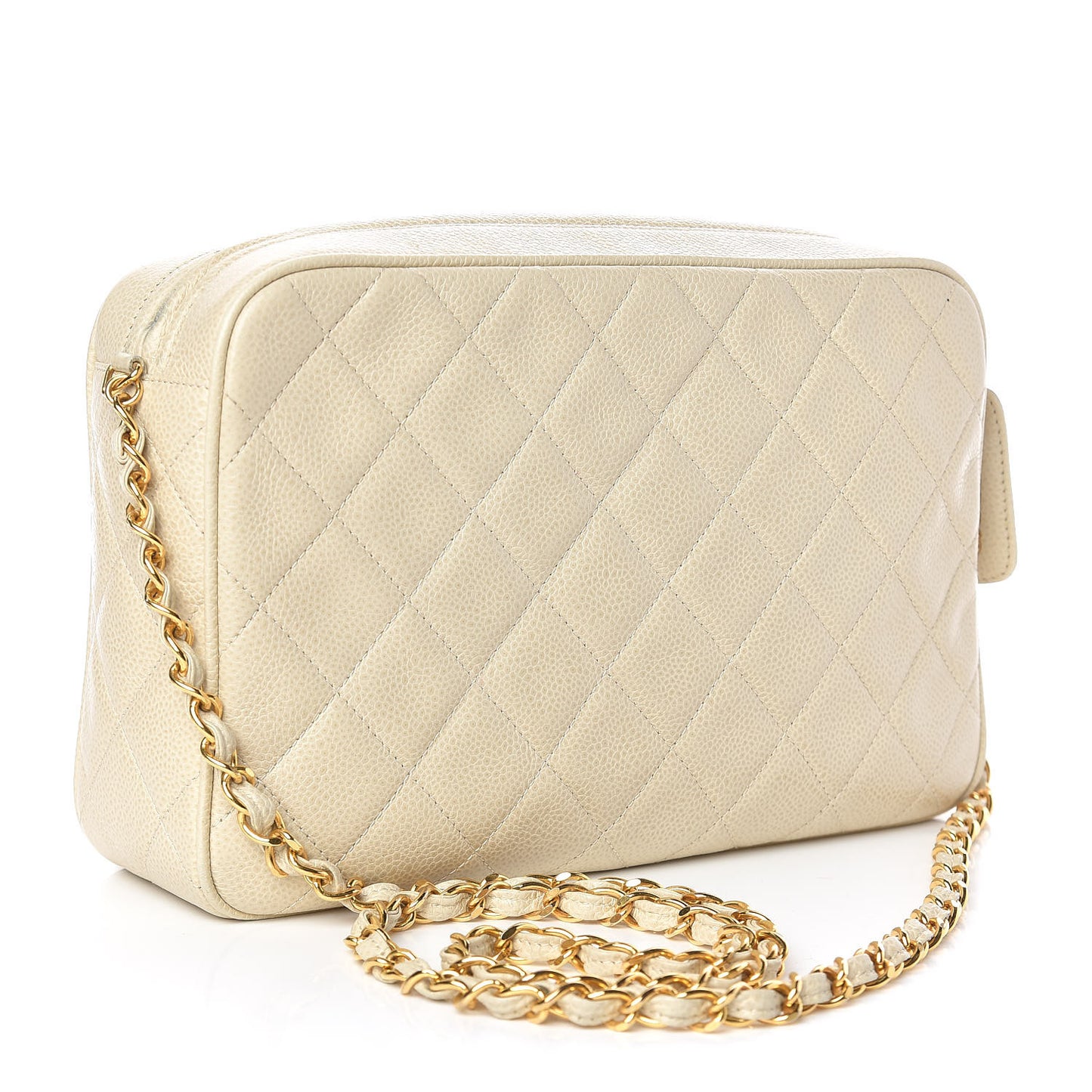 Caviar Quilted Camera Case Beige Clair