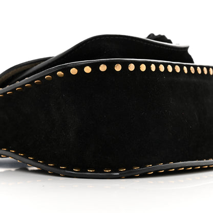 Chloe Suede Calfskin Braided Mini Hudson Shoulder Bag Black 8 of 9