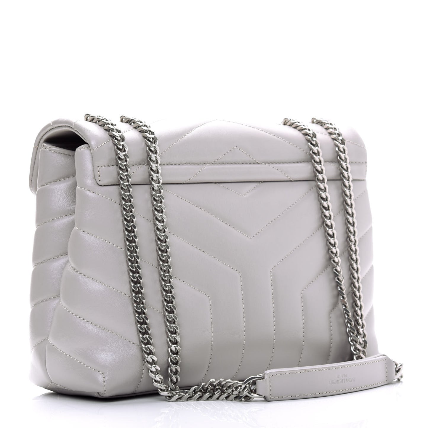 Calfskin Y Quilted Monogram Small Loulou Chain Satchel Granite