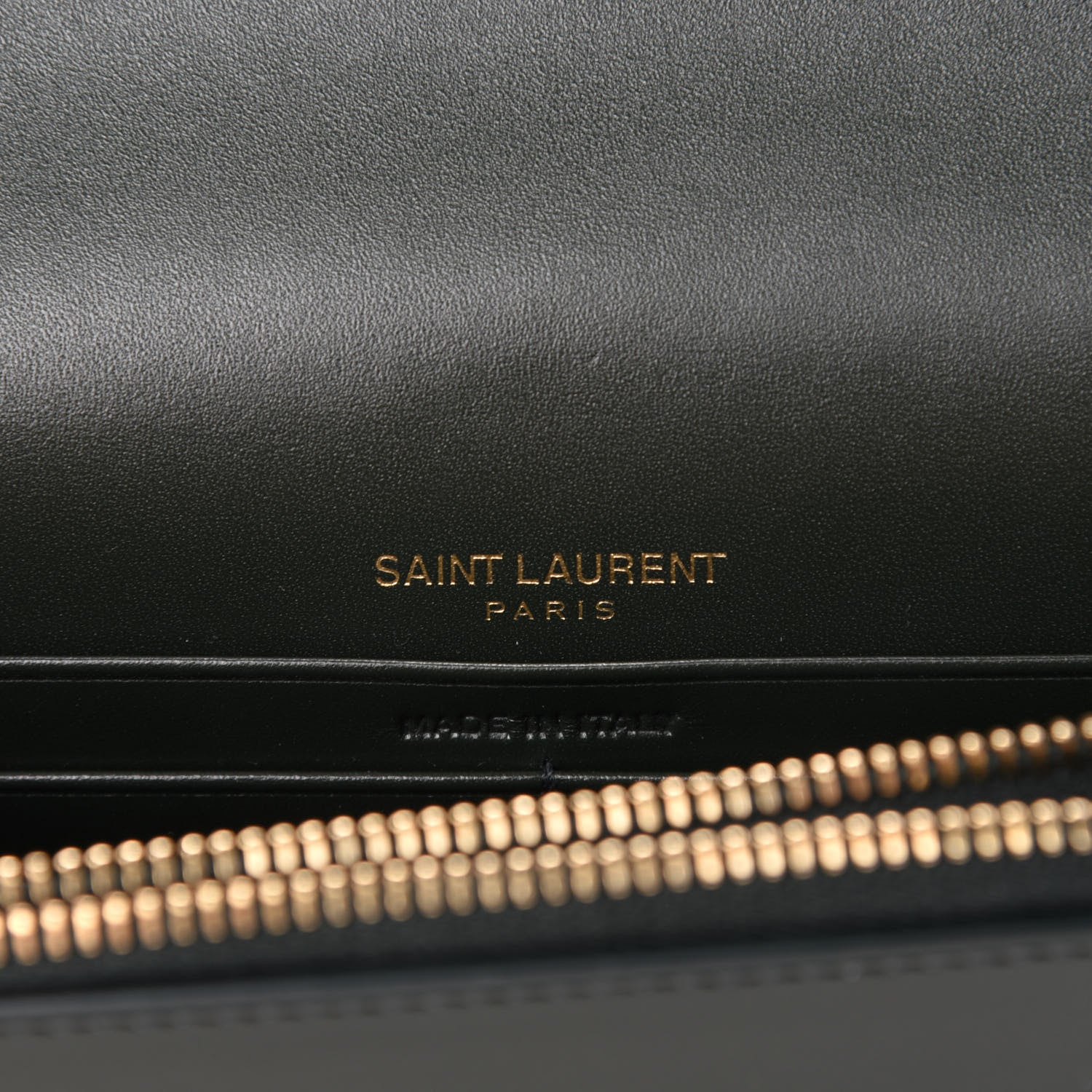 Saint Laurent Smooth Calfskin Classic Monogram Kate Tassel Chain Wallet Dark Leaf 8 of 10