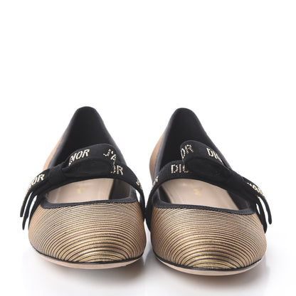 Christian Dior Laminated Grosgrain Miss J'Adior Ballerina Flats 39.5 Bronze 3 of 7