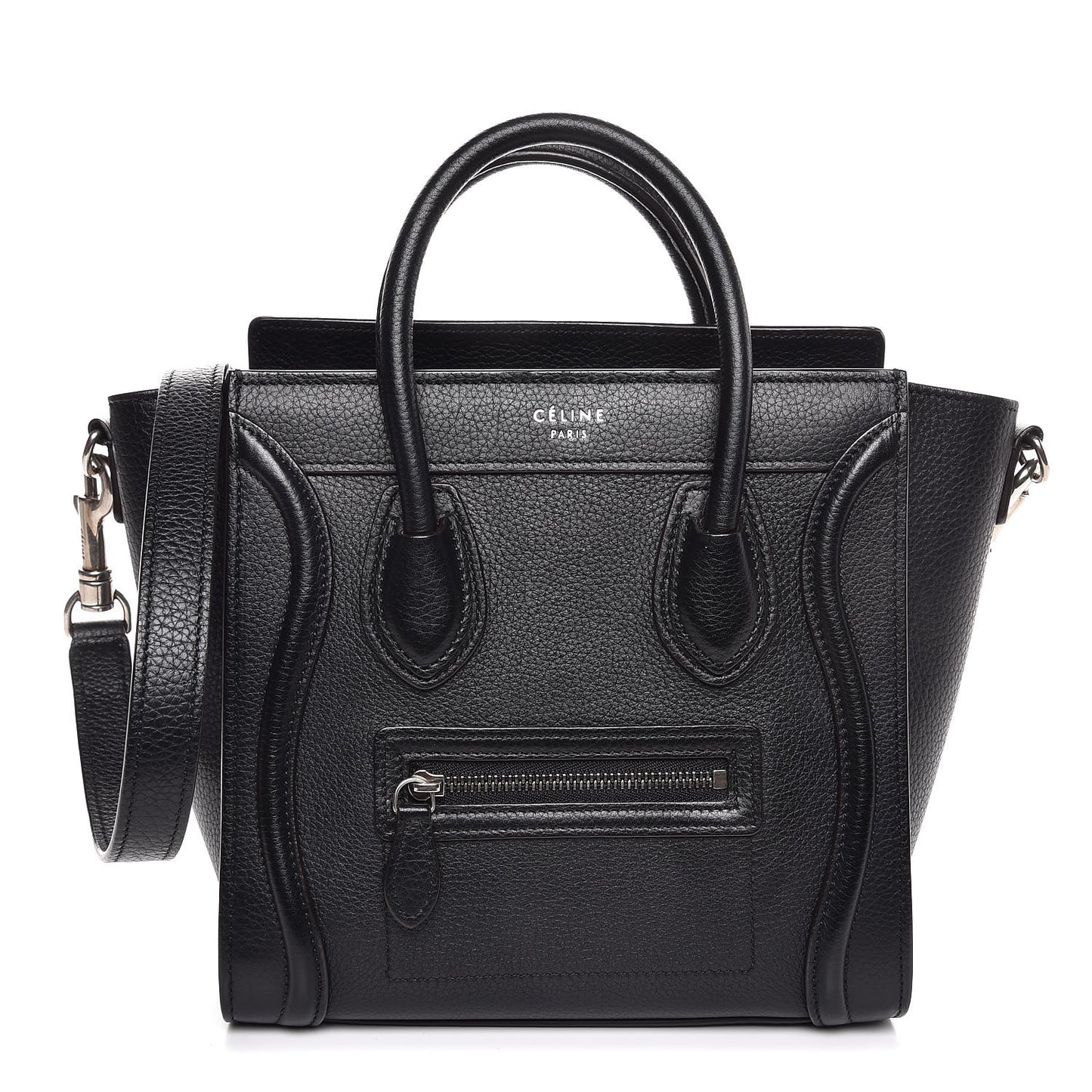 Drummed Calfskin Nano Luggage Black