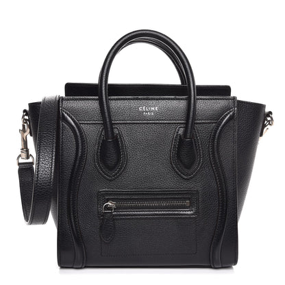 Celine Drummed Calfskin Nano Luggage Black 1 of 8
