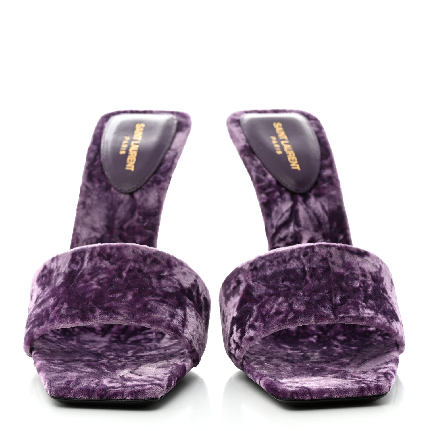 Saint Laurent Velvet Baliqua 105 Mule Sandals 39 Malva 2 of 9