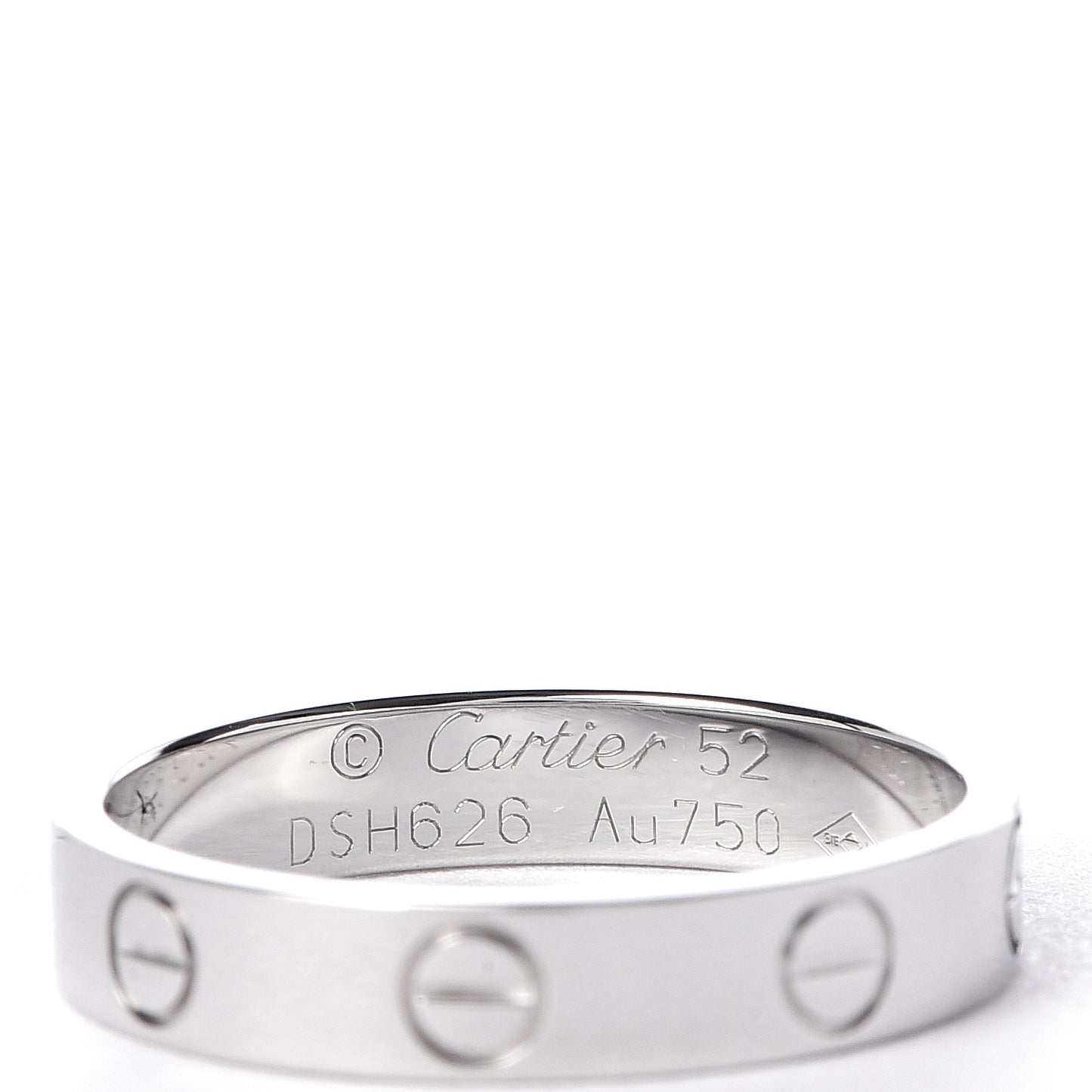 18K White Gold 3.5mm LOVE Wedding Band Ring 52 6