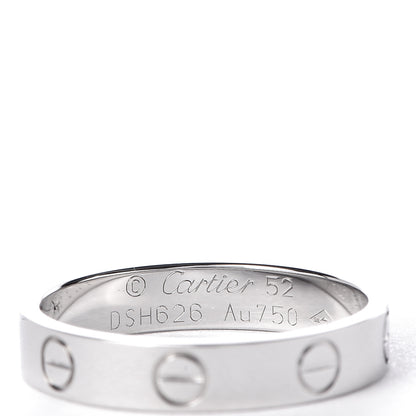 Cartier 18K White Gold 3.5mm LOVE Wedding Band Ring 52 6 4 of 4