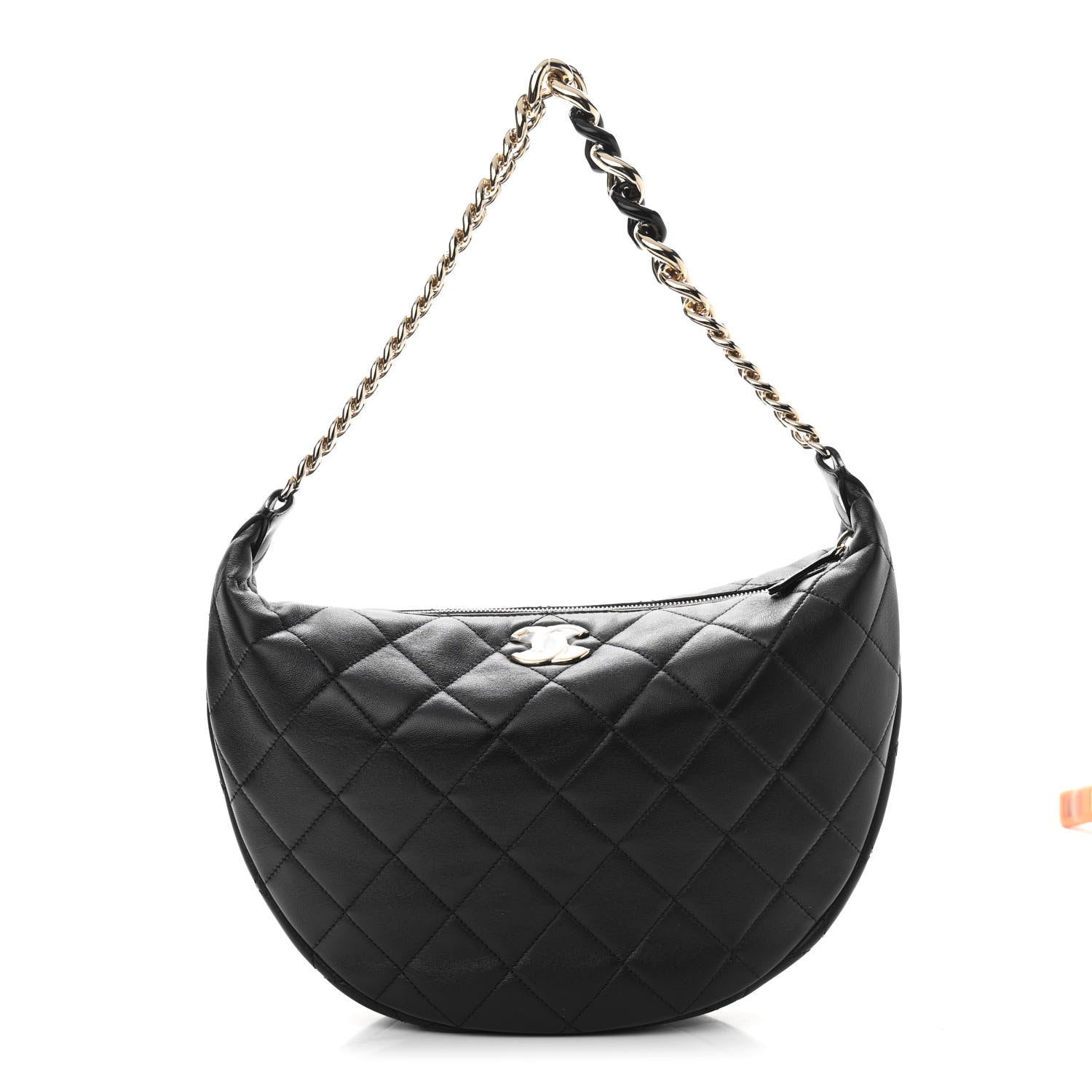 Chanel Lambskin Resin Elegant Maxi Hobo Black 1 of 11