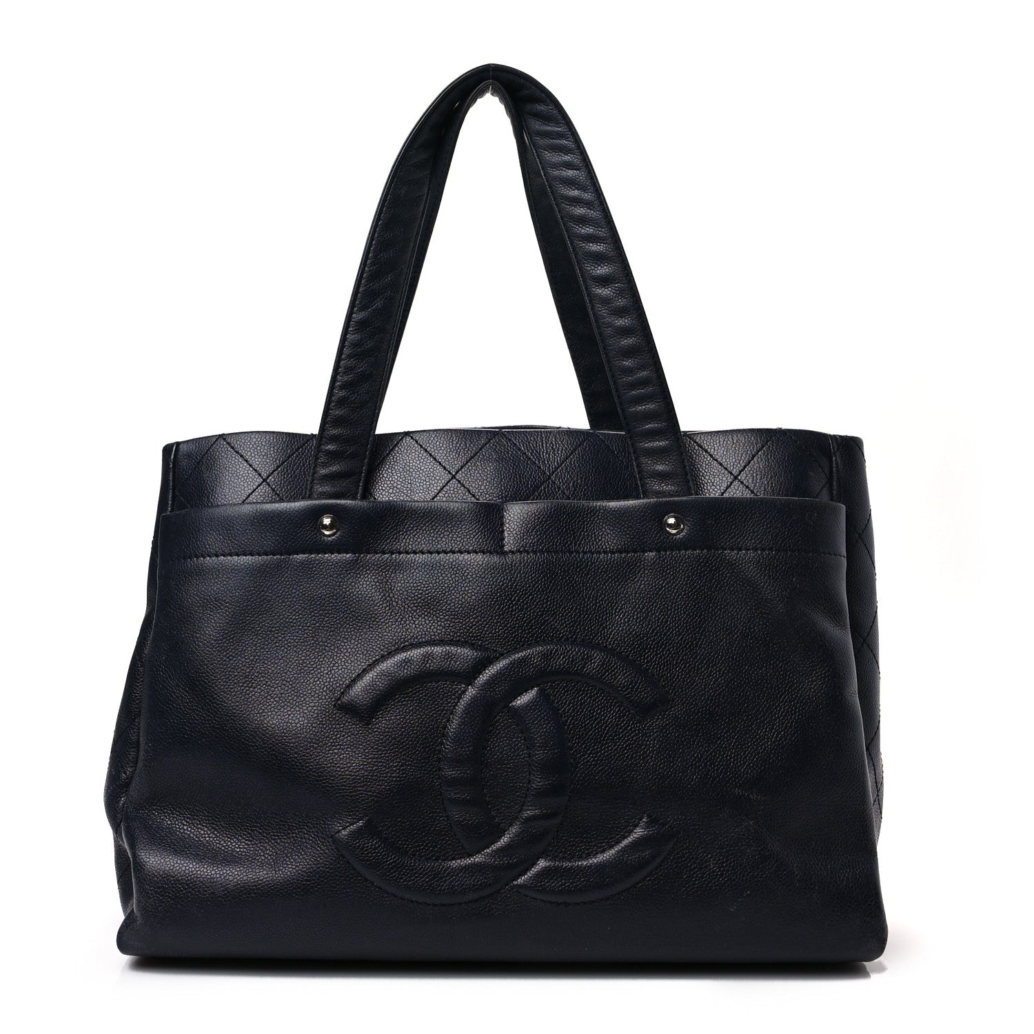 Chanel Caviar Executive Cerf Shopper Tote Navy 1 of 8