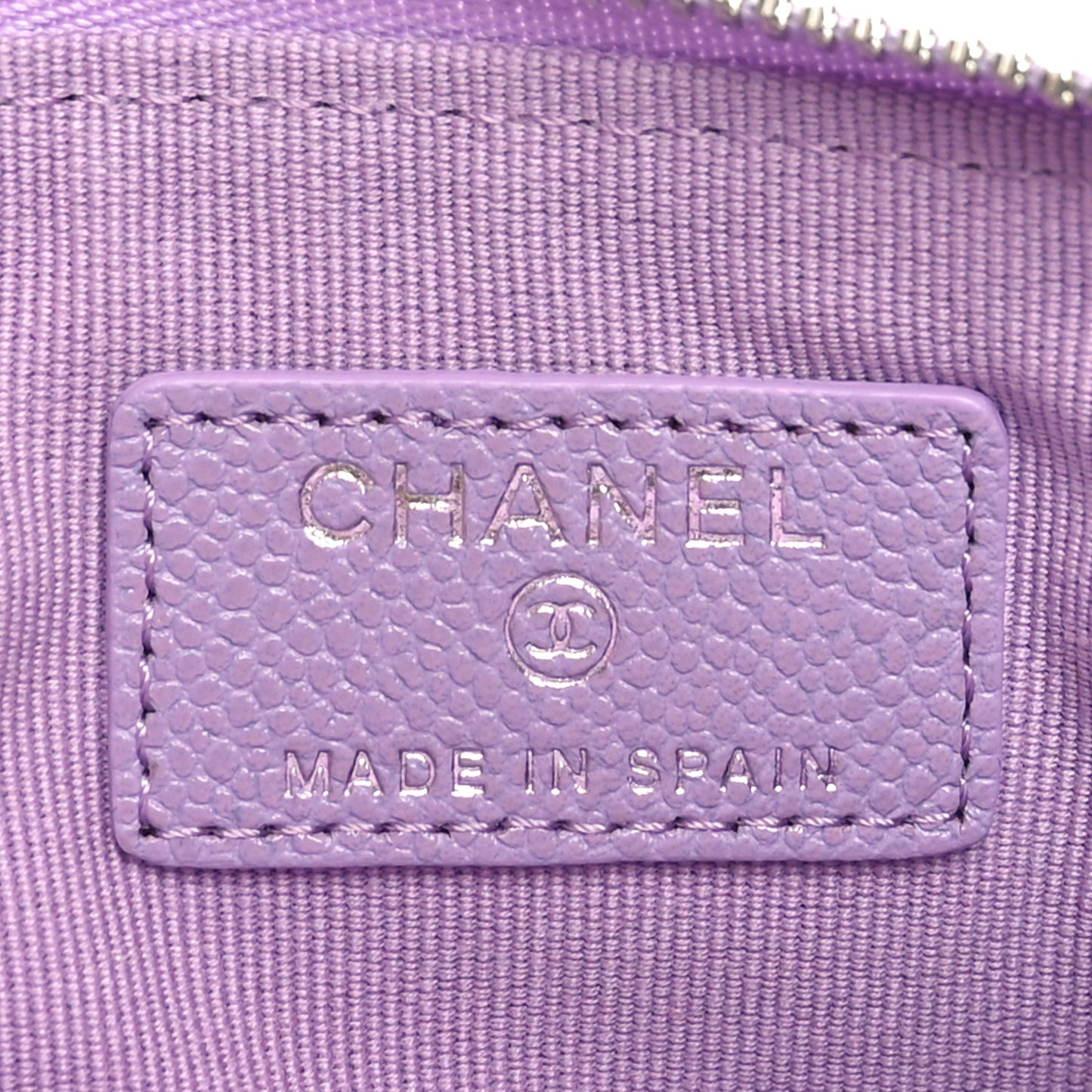 Caviar Quilted Small Cosmetic Case Light Purple