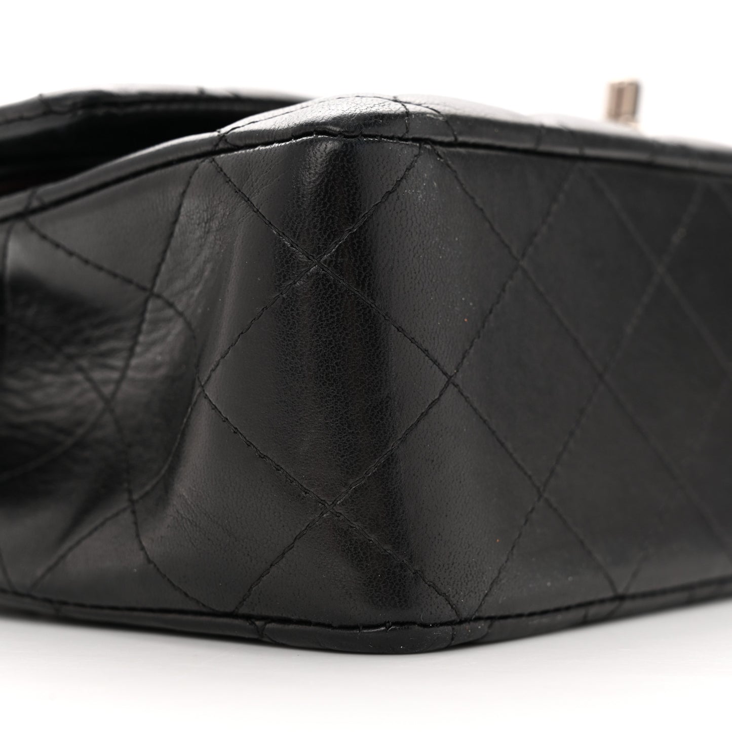 Lambskin Quilted Medium Double Flap Black