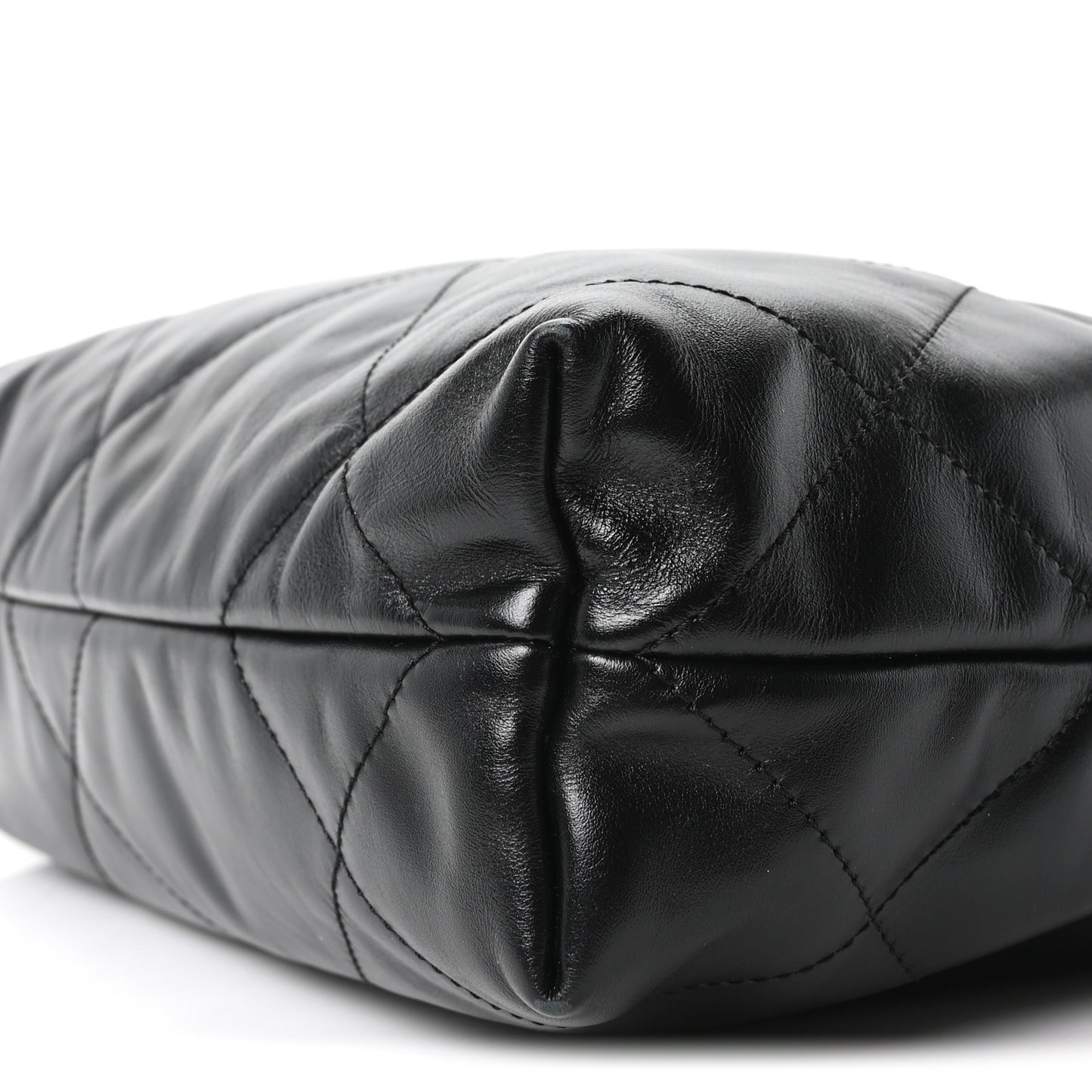 Shiny Calfskin Quilted Small Chanel 22 Black