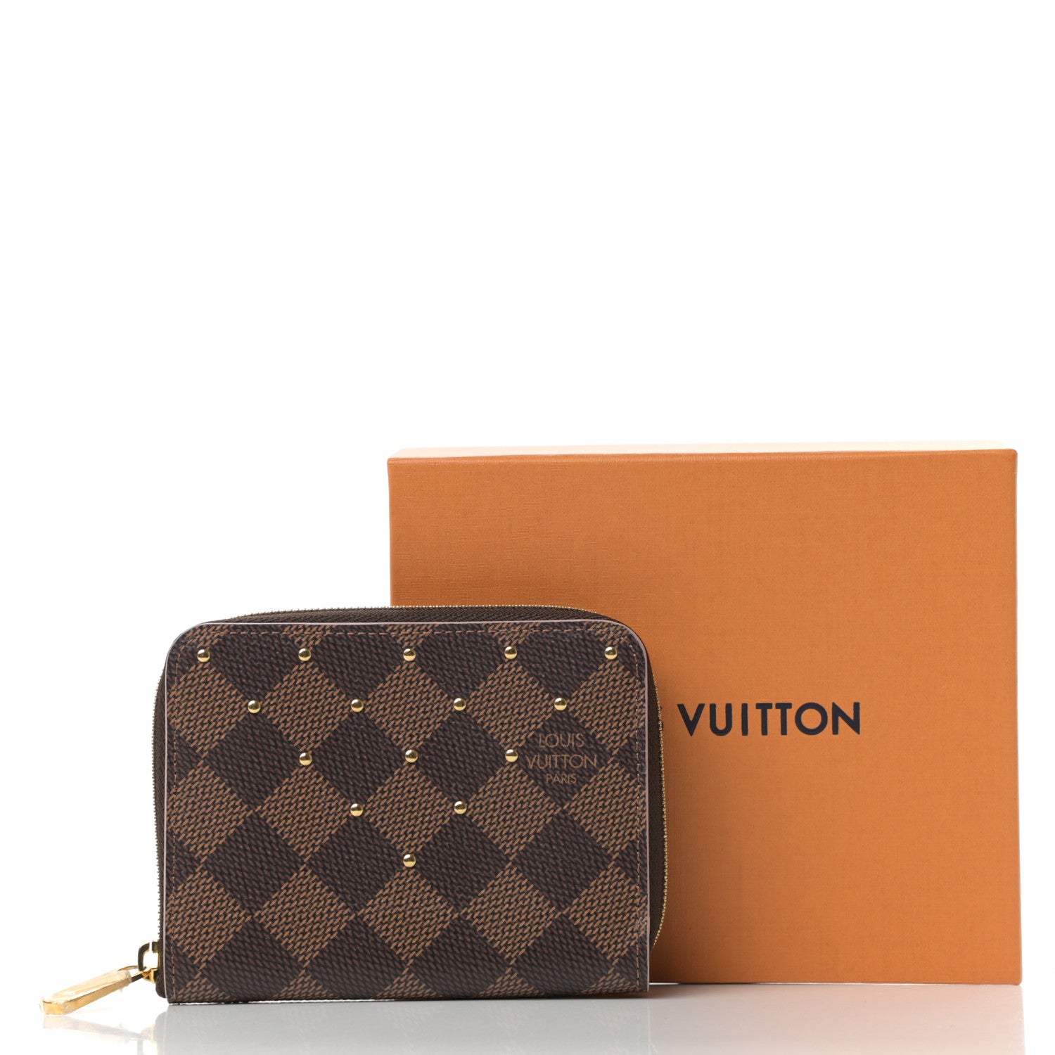 Louis Vuitton Damier Ebene Studded Zippy Coin Purse Rose Ballerine 7 of 7