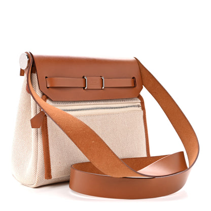 Hermes Military Toile Vache Hunter Herbag Zip Retourne 20 Ecru Beige Fauve 3 of 11