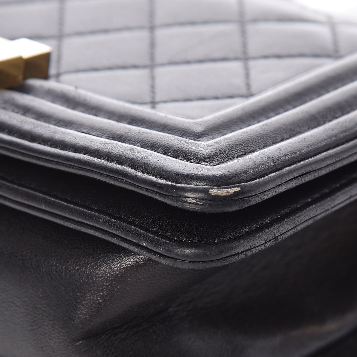 Lambskin Quilted Small Boy Flap Black