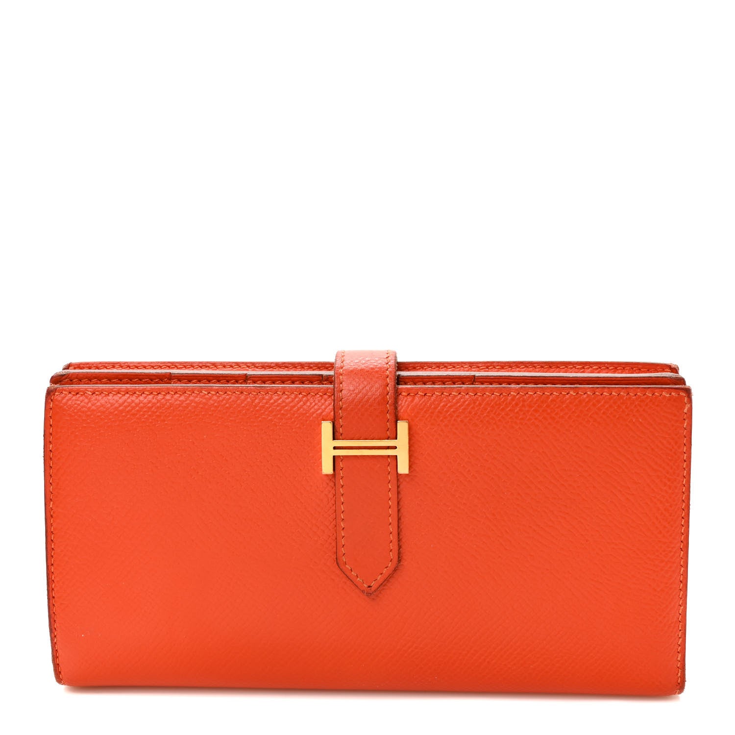 Hermes Epsom Bearn Gusset Wallet Orange 1 of 9