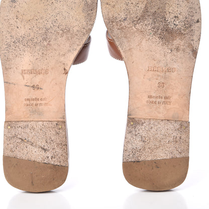Hermes Box Calfskin Oran Sandals 36 Gold 11 of 11