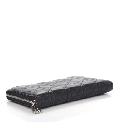 Christian Dior Lambskin Cannage Lady Dior Zip Organizer Wallet Black 4 of 6