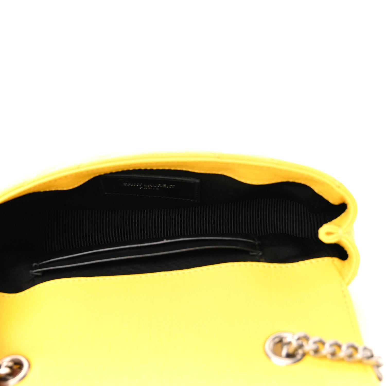 Saint Laurent Calfskin Matelasse Chevron Monogram Classic Baby Chain Bag Jaune 5 of 12