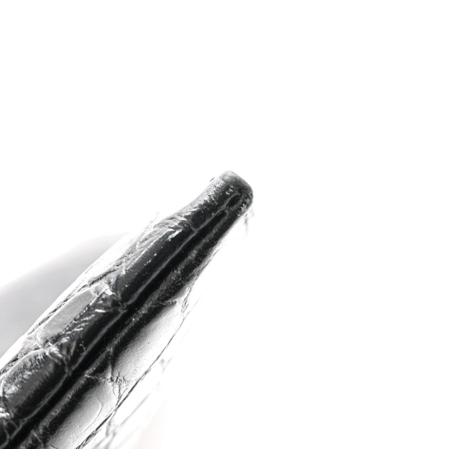 Calfskin Crocodile Embossed Document Holder Black