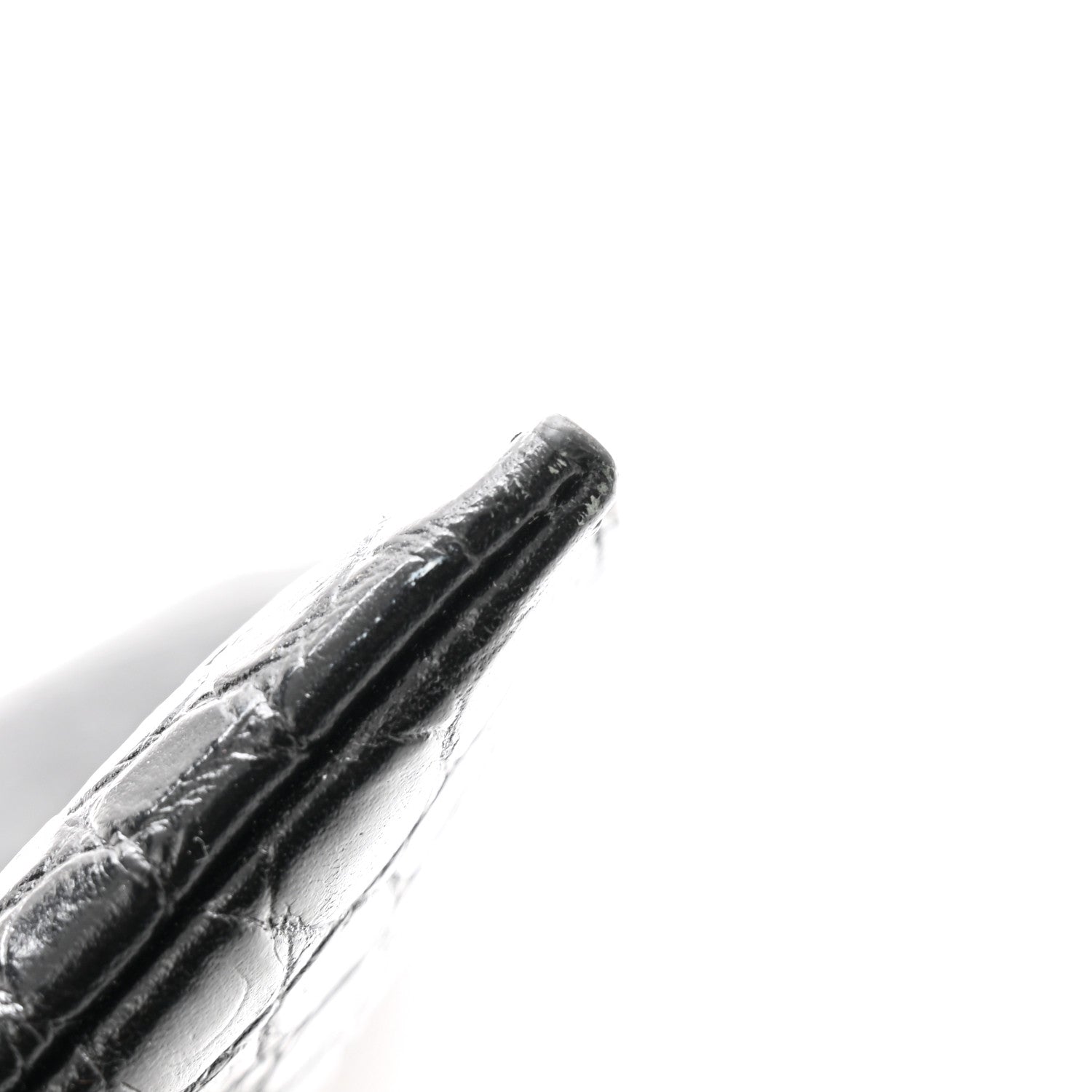 Saint Laurent Calfskin Crocodile Embossed Document Holder Black 9 of 9