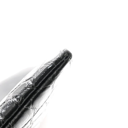 Saint Laurent Calfskin Crocodile Embossed Document Holder Black 9 of 9