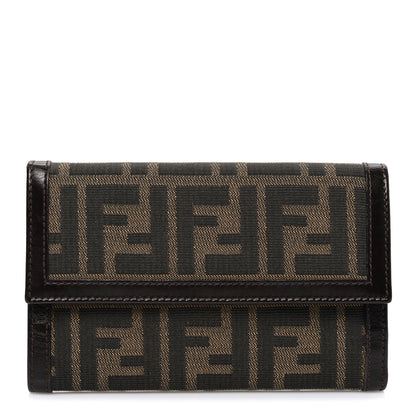 Fendi Zucca Compact Long Wallet Tobacco 1 of 6