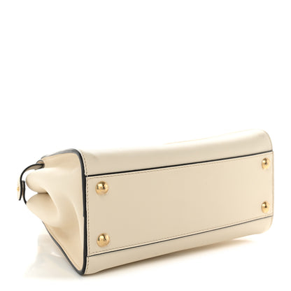 Fendi Vitello Seta Suede FF Mini Peekaboo Iconic Satchel Uovo Sigaro Marrone 4 of 10