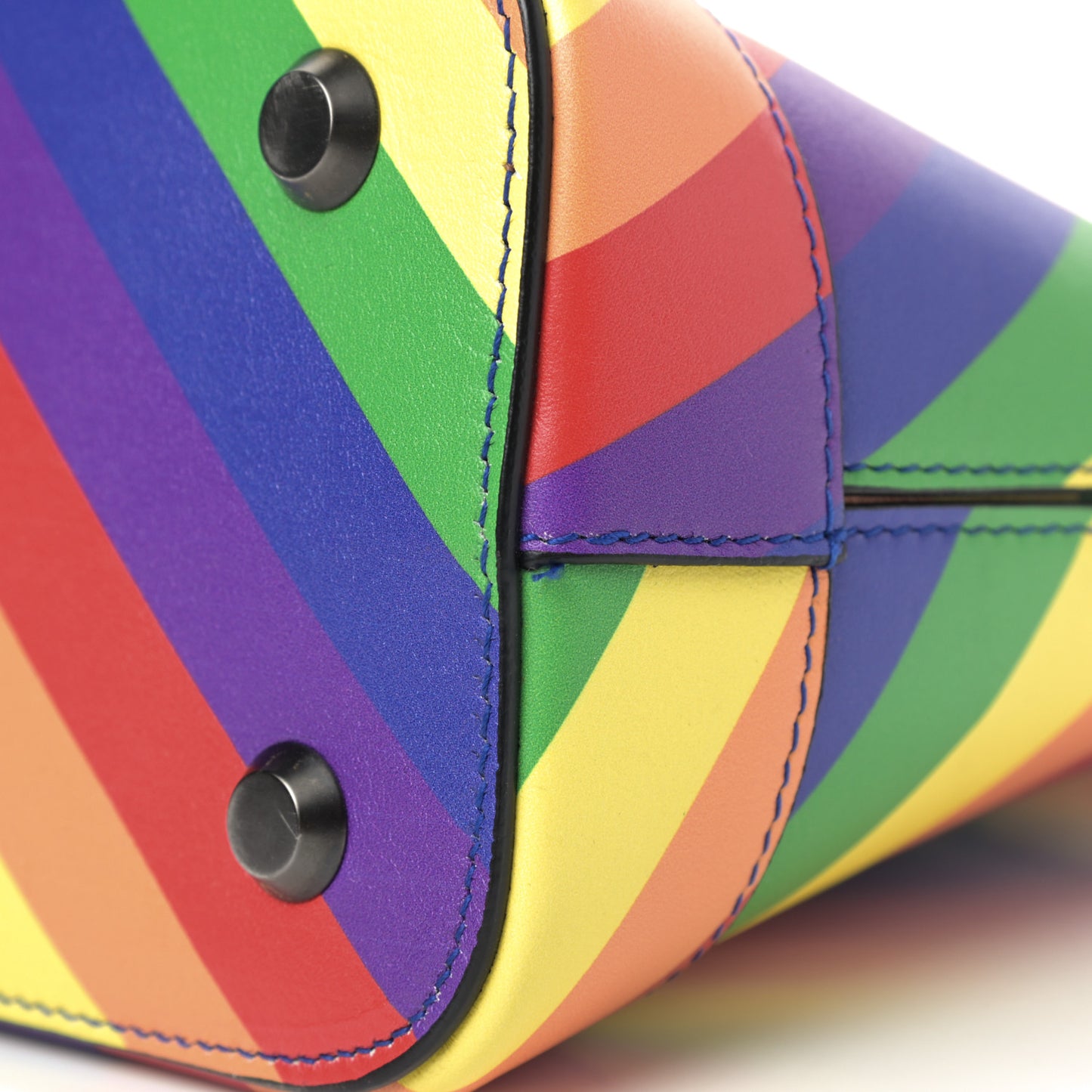 Smooth Calfskin Logo Rainbow S Ville Top Handle Bag Multicolor