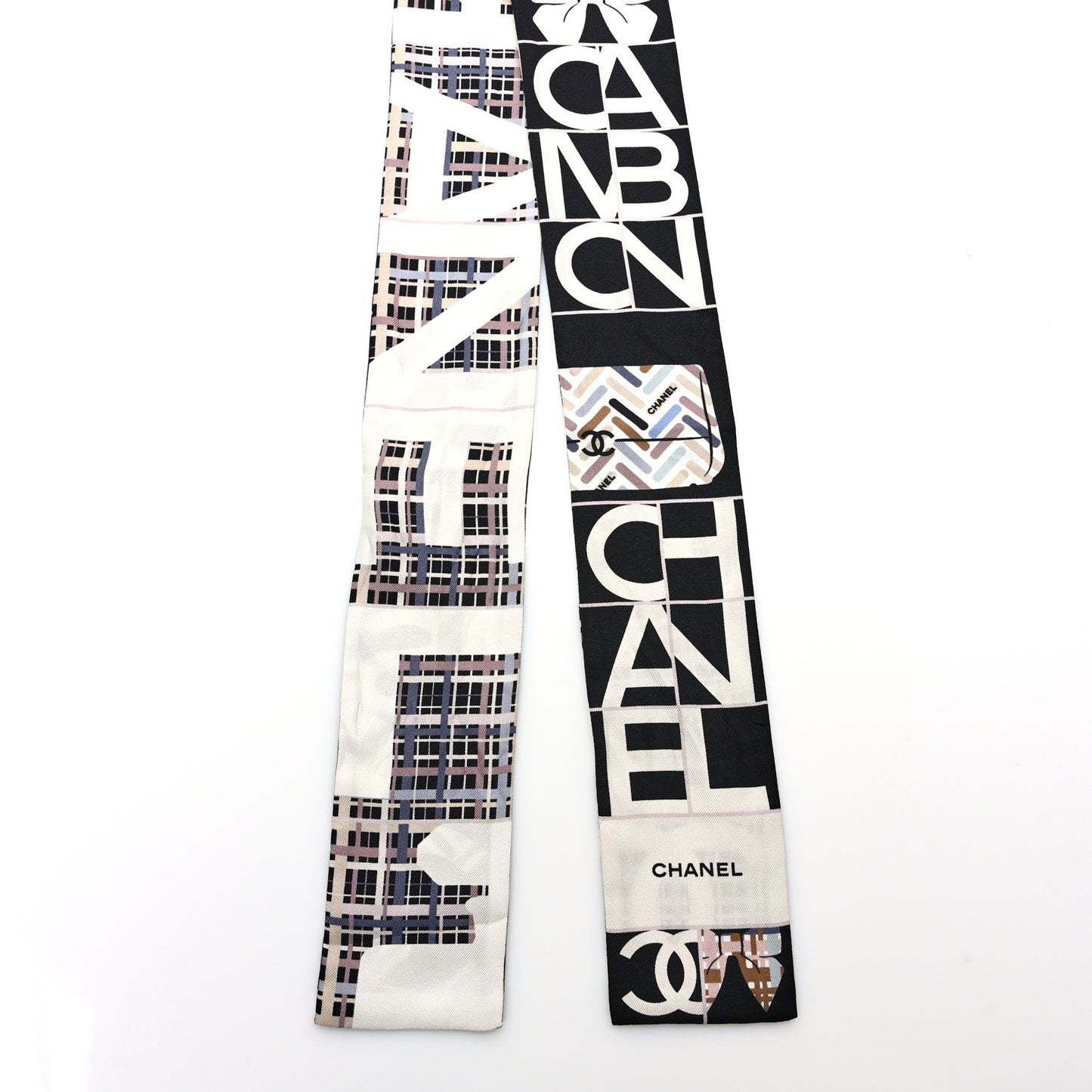 Silk Twill CC Logo Slim Bandeau Black Multicolor