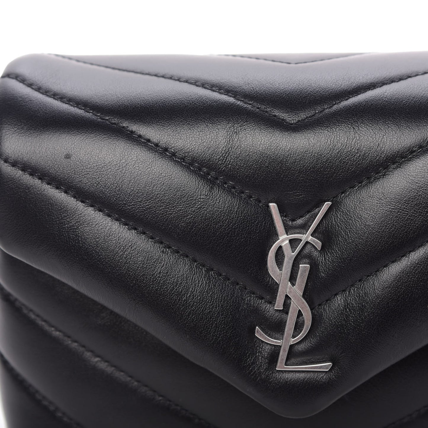 Calfskin Y Quilted Monogram Toy Loulou Crossbody Bag Black