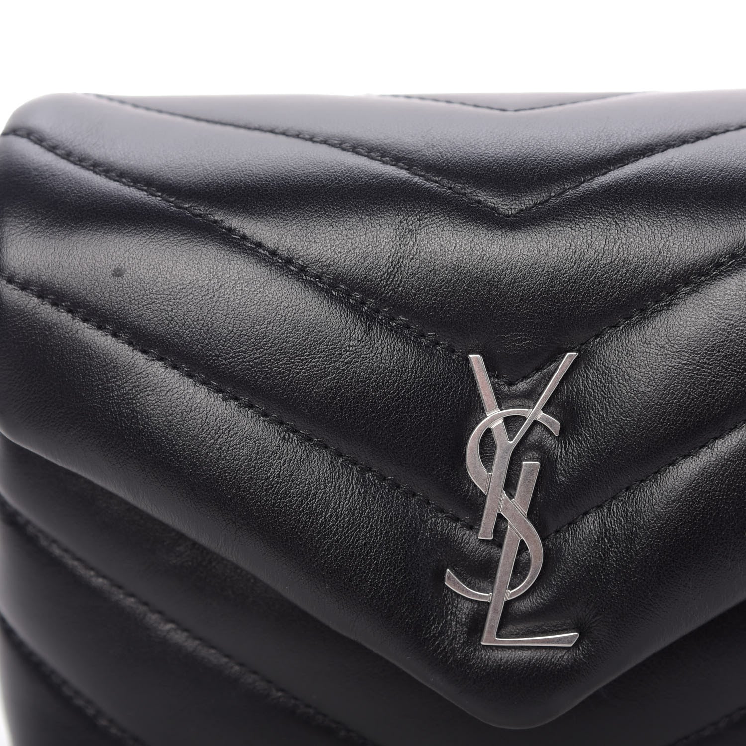 Saint Laurent Calfskin Y Quilted Monogram Toy Loulou Crossbody Bag Black 11 of 11