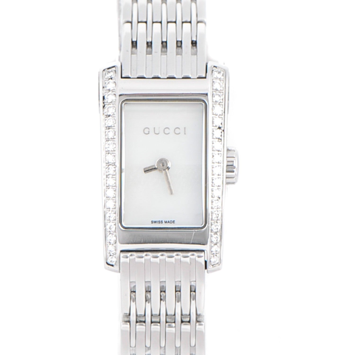 Gucci Stainless Steel Diamond Mother of Pearl 15mm 8600L Quartz Watch 1 of 7