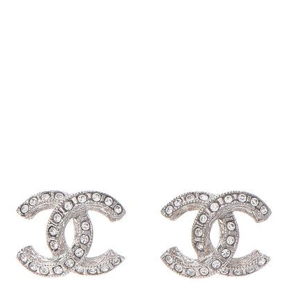 Chanel Crystal CC Earrings Silver 1 of 5
